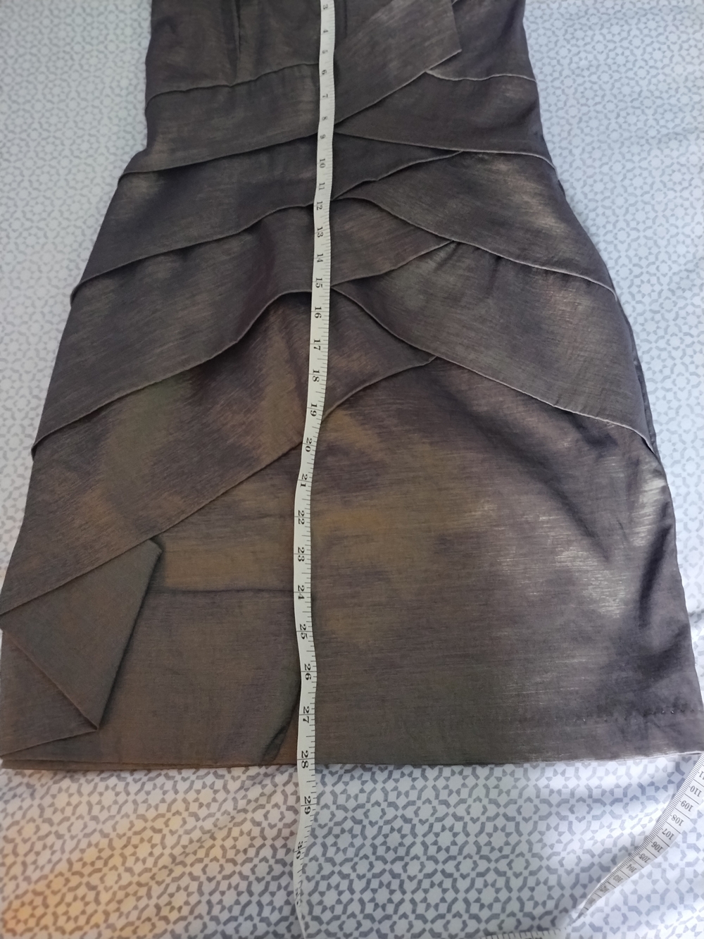 Cache Bronze-Brown One-Shoulder Cocktail Dress - Picture 8 of 9